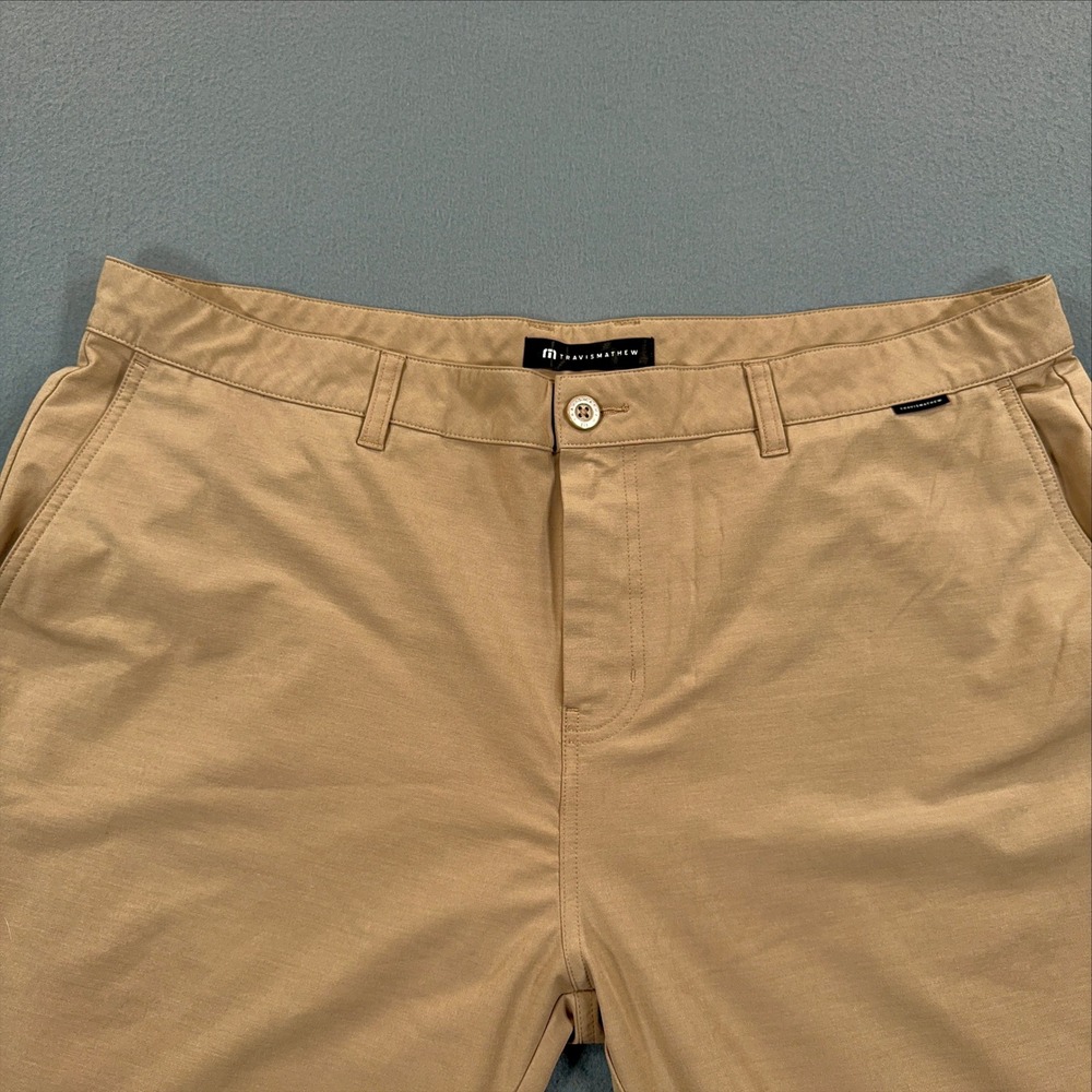 Travis Mathew Mens Khaki Tan Performance Stretch Golf Chino Pants Size 42